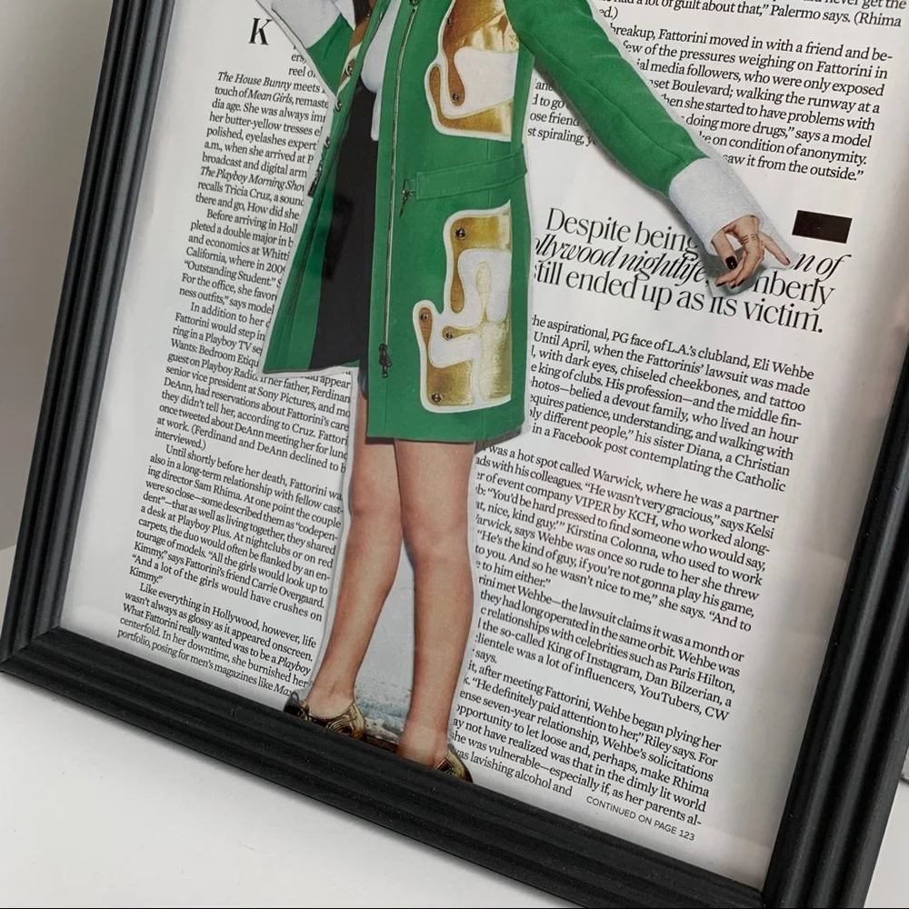 Green Coat Editorial Collage Bold Portrait Modern Wall Art‎ Print